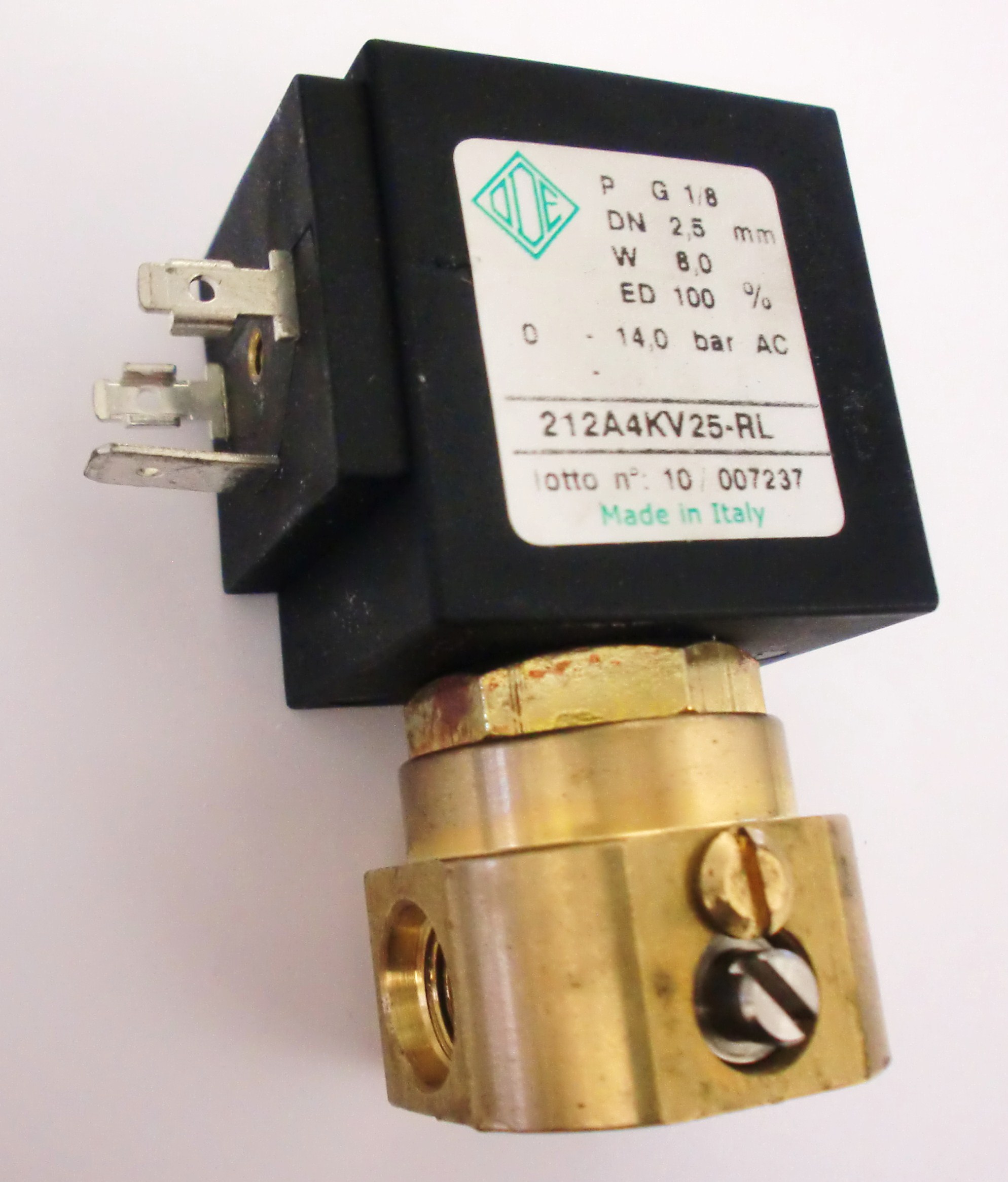 8036689-2-WEGE MAGNETVENTIL ODE ø 18 230V 8W DURCHFLUSS REGULIERBAR 212A4KV25-RL