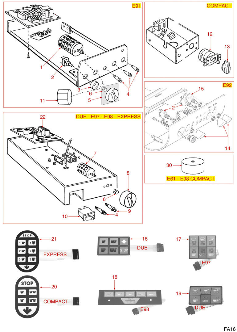FAEMA ELEKTRISCHE TEILE