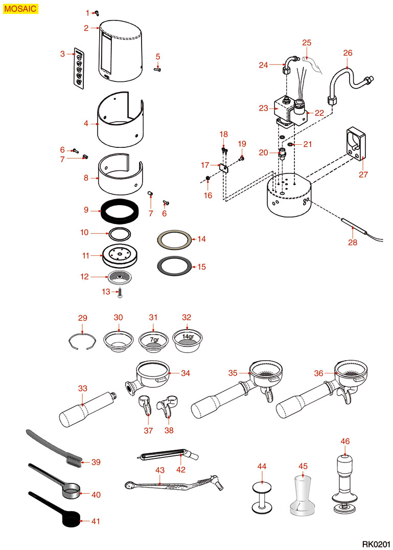 8057421-RK0201 	GRUPPE KAFFEEAUSGABE MOSAIC