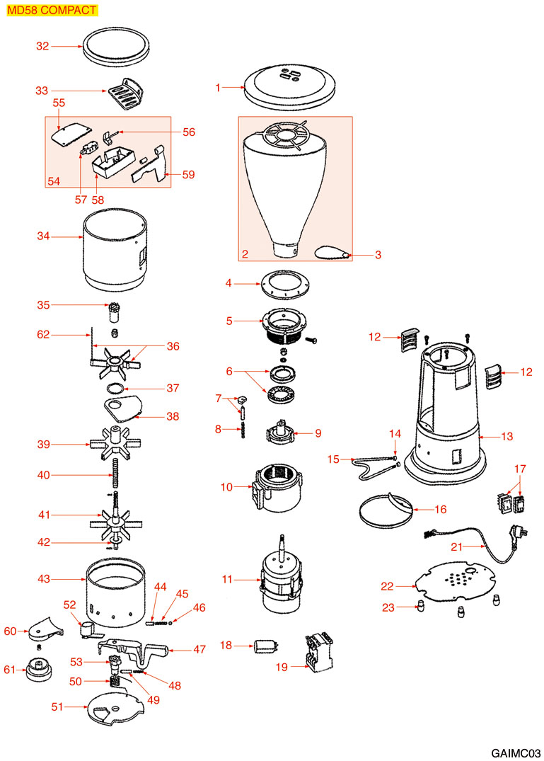 8061196-GAGGIA - DOSIERMAHLWERK MD58 COMPACT