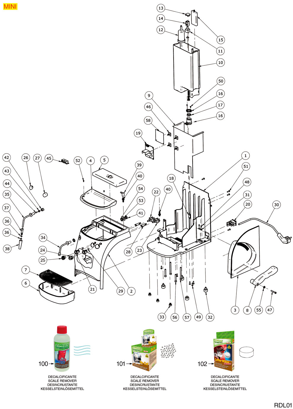 8064669-RDL - KAFFEEPADMASCHINE MINIGEHÄUSE