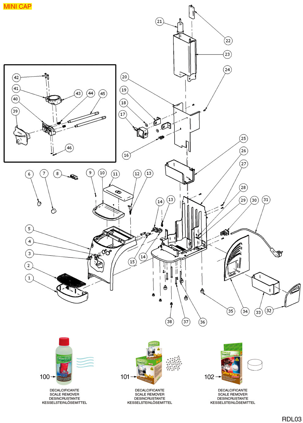 8064671-RDL - KAFFEEPADMASCHINE MINICAP GEHÄUSE
