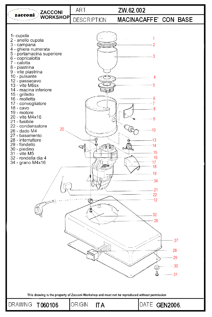 8069204-ZACCONI KAFFEEMÜHLE MIT FUSS