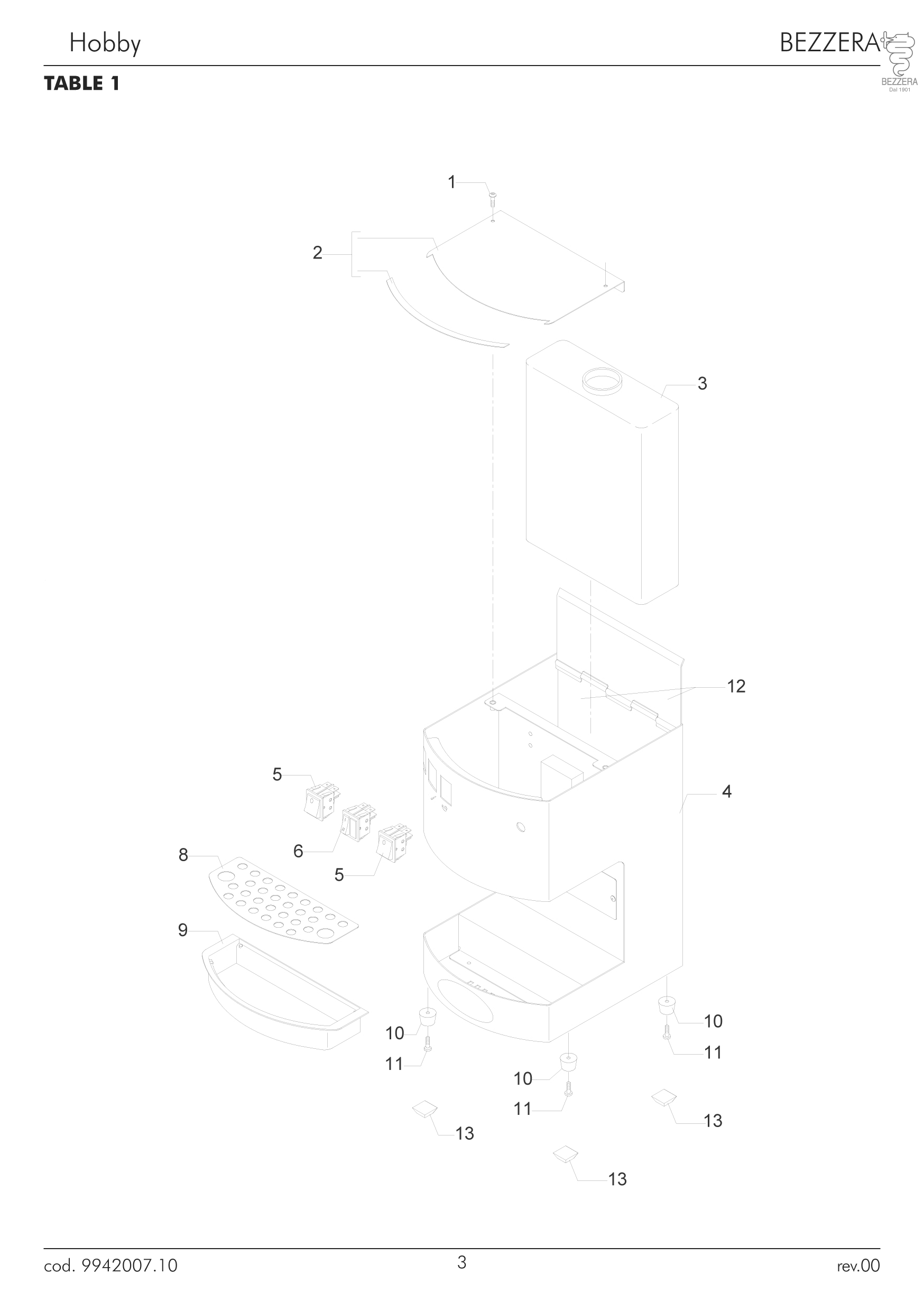 BEZZERA HOBBY KARROSSERIE WASSERTANK